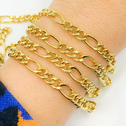 Y62GP. Gold Plated 925 Sterling Silver Figaro Chain
